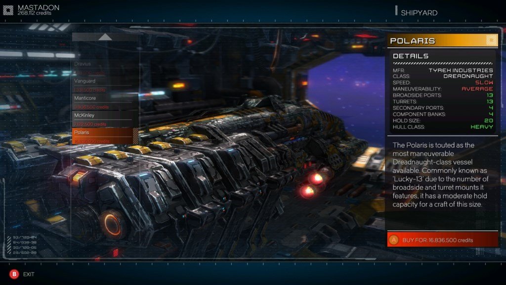 Rebel Galaxy корабль в ангаре